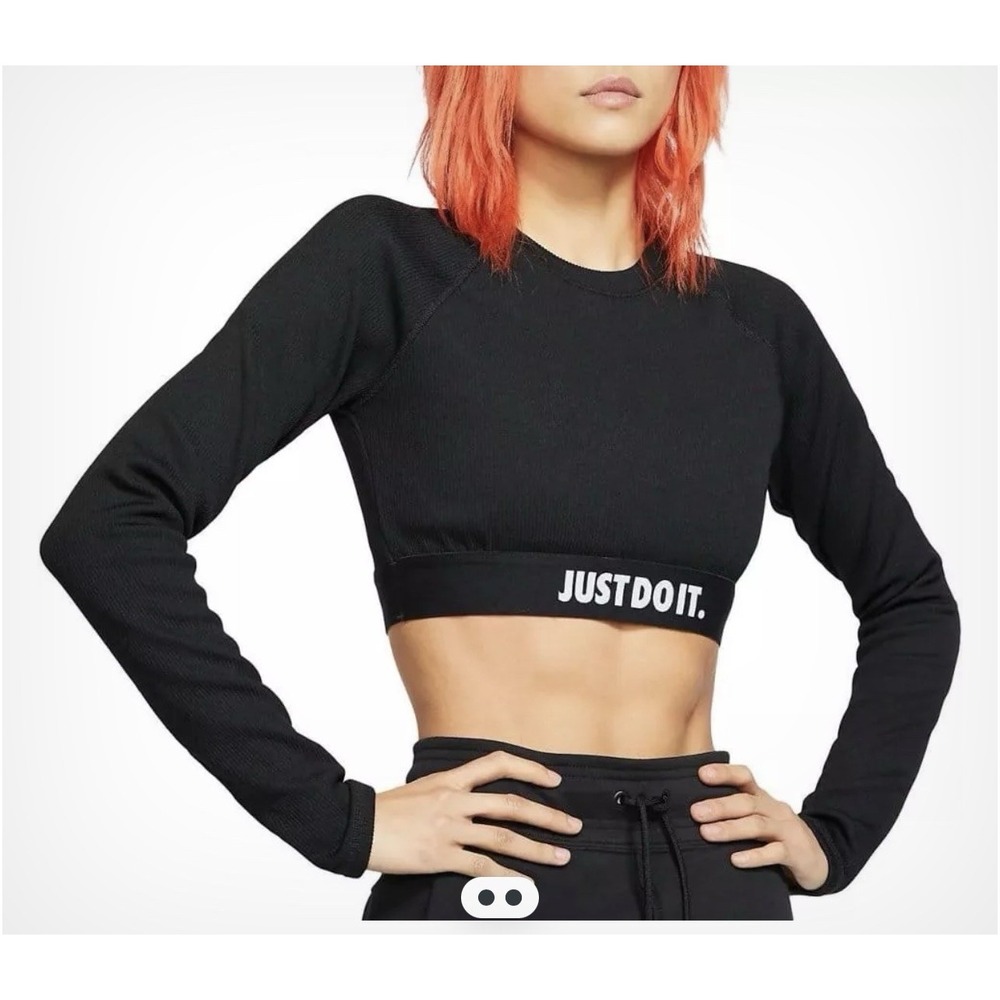 Long-sleeve T-shirt Nike W NSW TOP LS CROP JDI RIB Size S bv5179-010